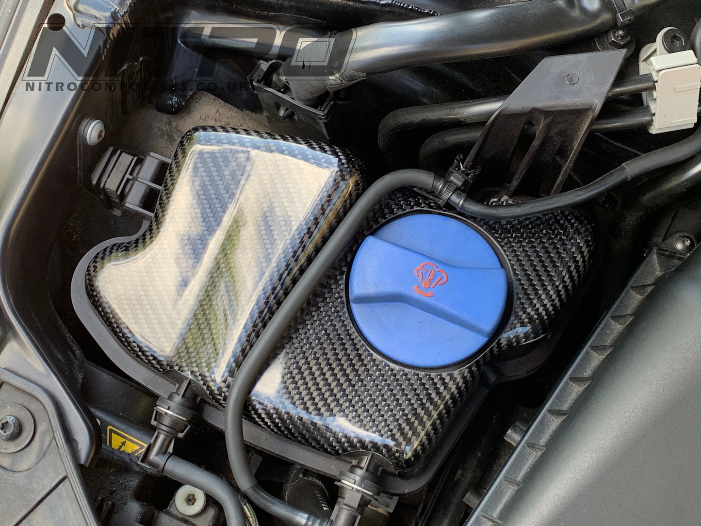 AUDI RS4 (2012-2015) B8/B8.5 Carbon Fibre Cooling Expansion Tank Cover for 4.2L V8 FSI
