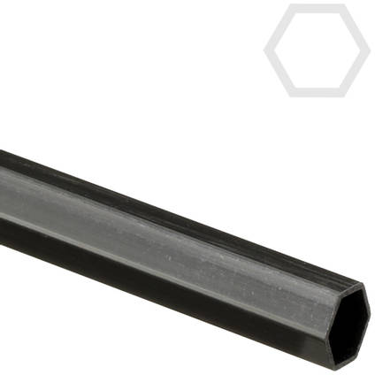 14mm (12mm) Pultruded Carbon Fibre Hexagon Tube