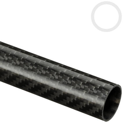 22mm(20mm) Woven Finish Roll Wrapped Carbon Fibre Tube 1000mm